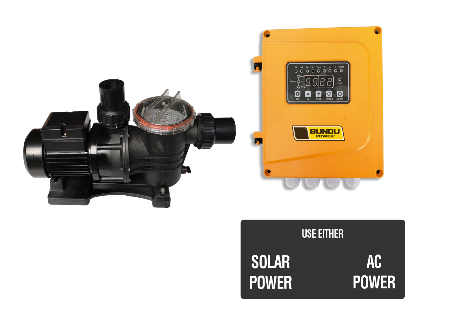 Hybrid Pool Pump - Run off AC or DC - Variable Speed