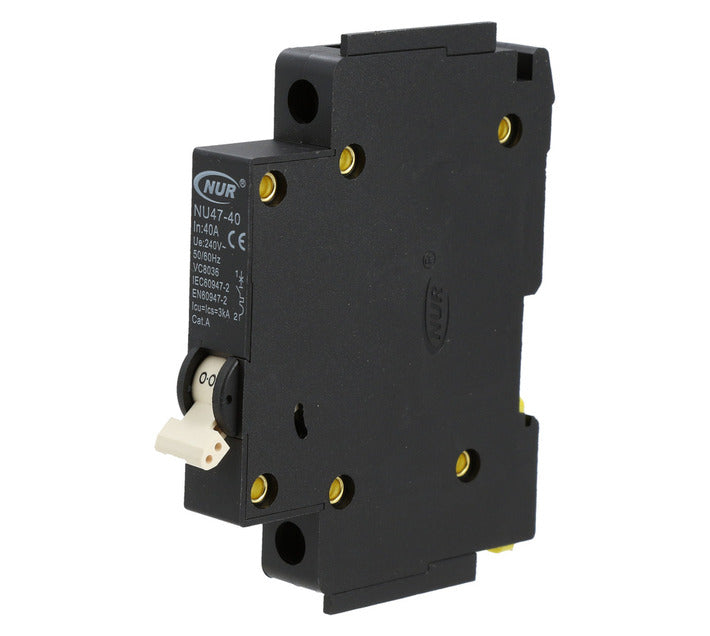 NUR47-40-40A Mini-Rail Circuit Breaker 40 A Single Pole 3 kA (DIN Rail)