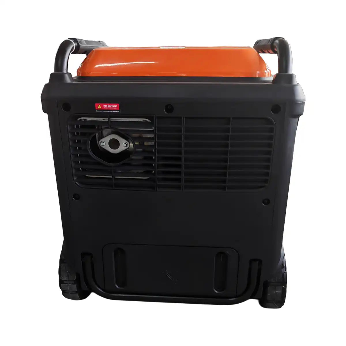 Exhaust of Bundu Power 10kVA Inverter Generator showing wheels and handles