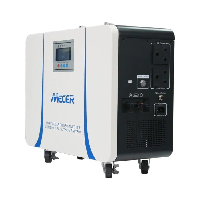 Mecer 1kVA 1kW Lithium Battery Inverter Trolley with 50Ah Lithium-ion Battery and 820W MPPT Controller SOL-I-BB-M1L Mecer