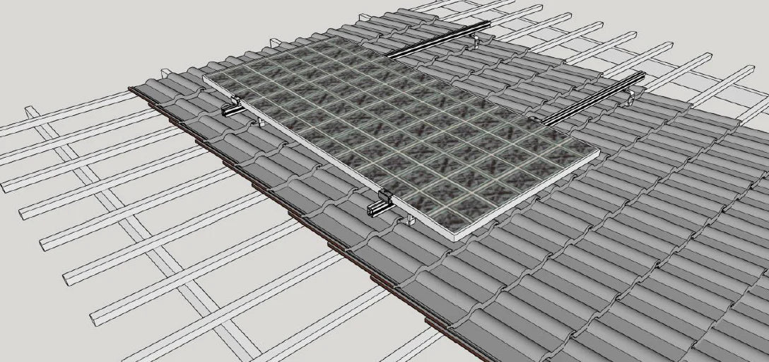 Solar Panel Mounting Kit - Tile Roof - 6 x Panels 535w - 550w (Panels excluded)